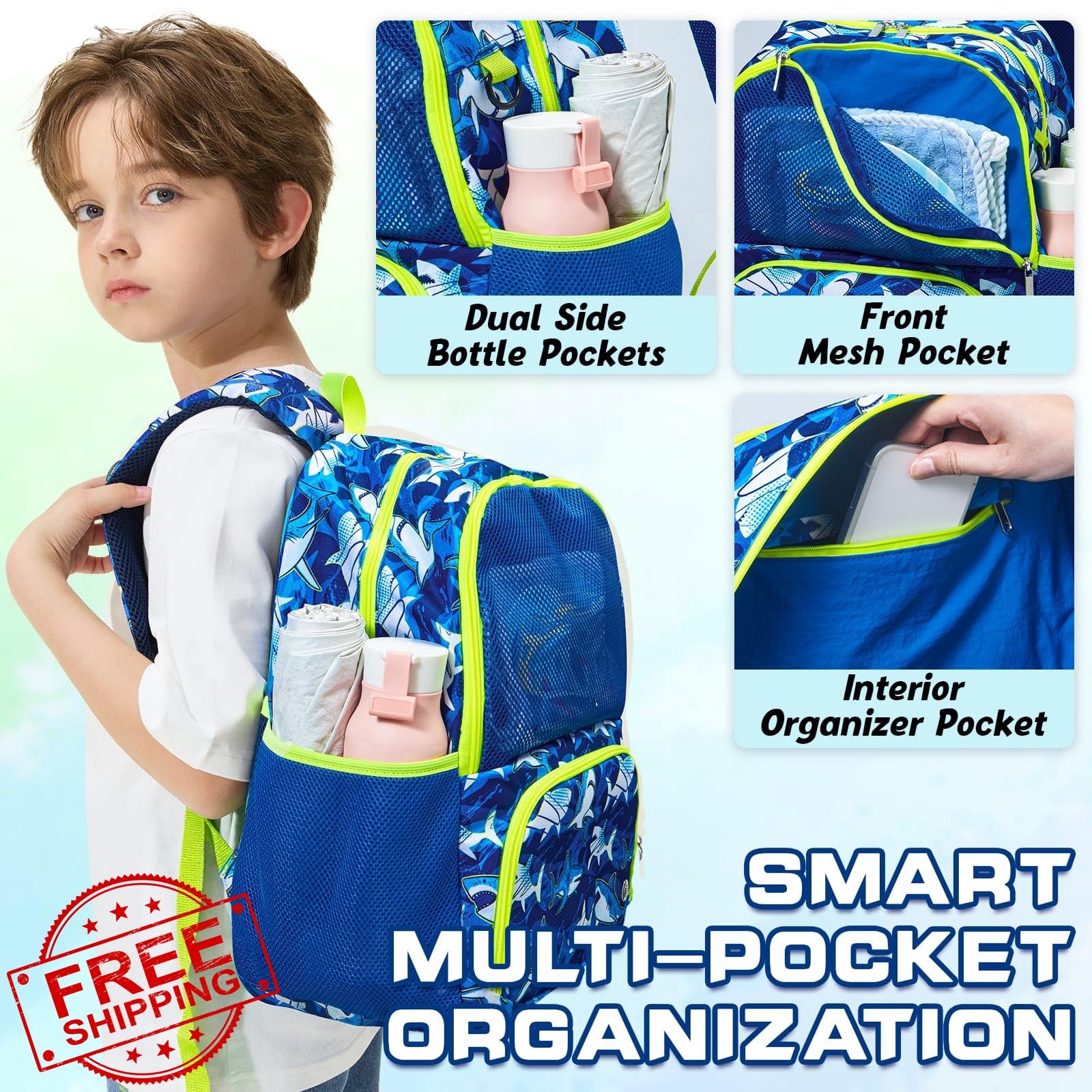 WAWSAM Swim Bag Shark A001