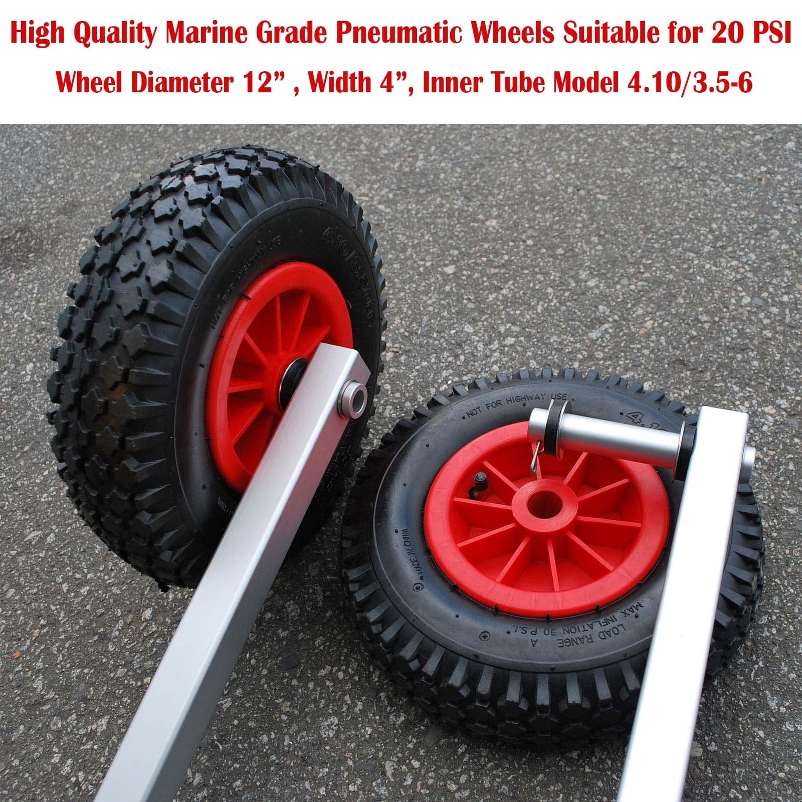 Seamax EZ Load Boat Launching Wheels Set for Inflatable Boat & Aluminum Boat,…