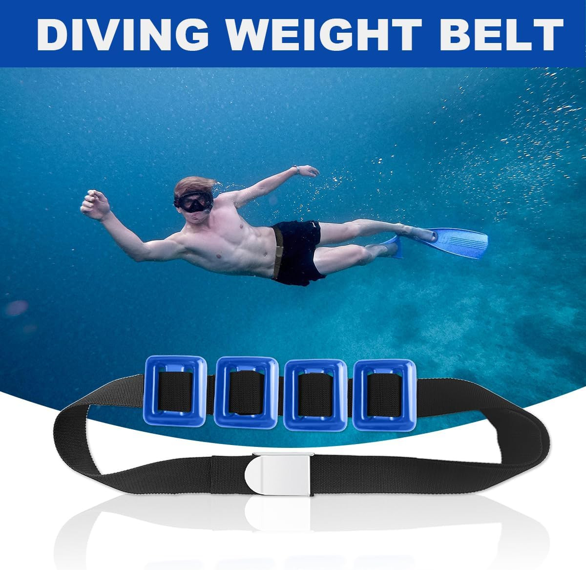 4 PCS Diving Weights, Blue Coated Diving Weight Block, Diving Weight Block with