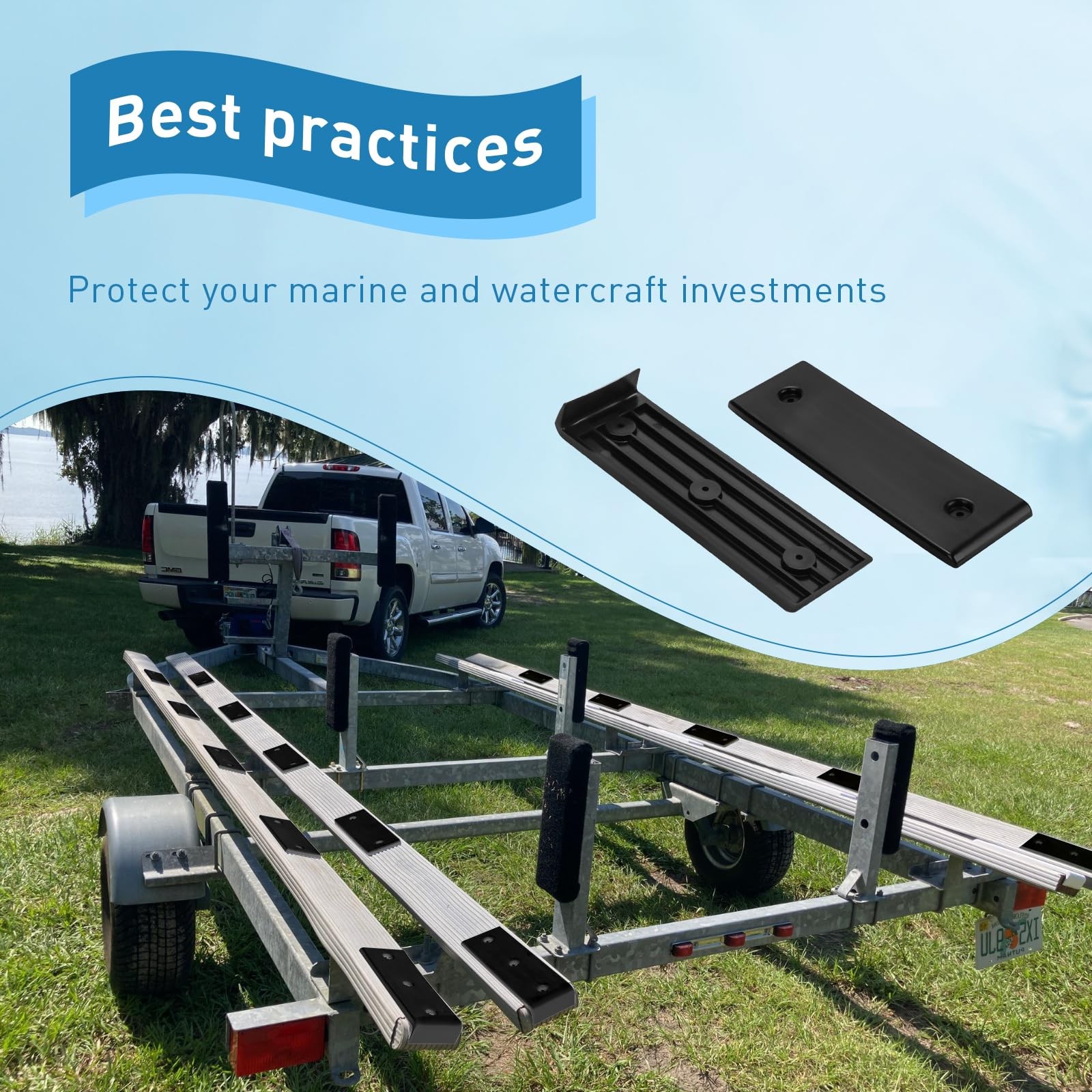Apopip Boat Trailer Accessories Bunk Slides Pads, E-Z Slide…