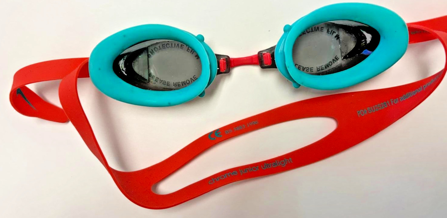 Nike Chrome JR swim goggles Green/Red NEW