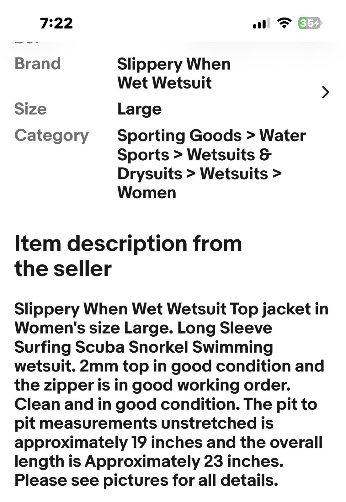 Slippery When Wet Wetsuit Top Women L 2mm Jet Ski Water Sports Scuba –