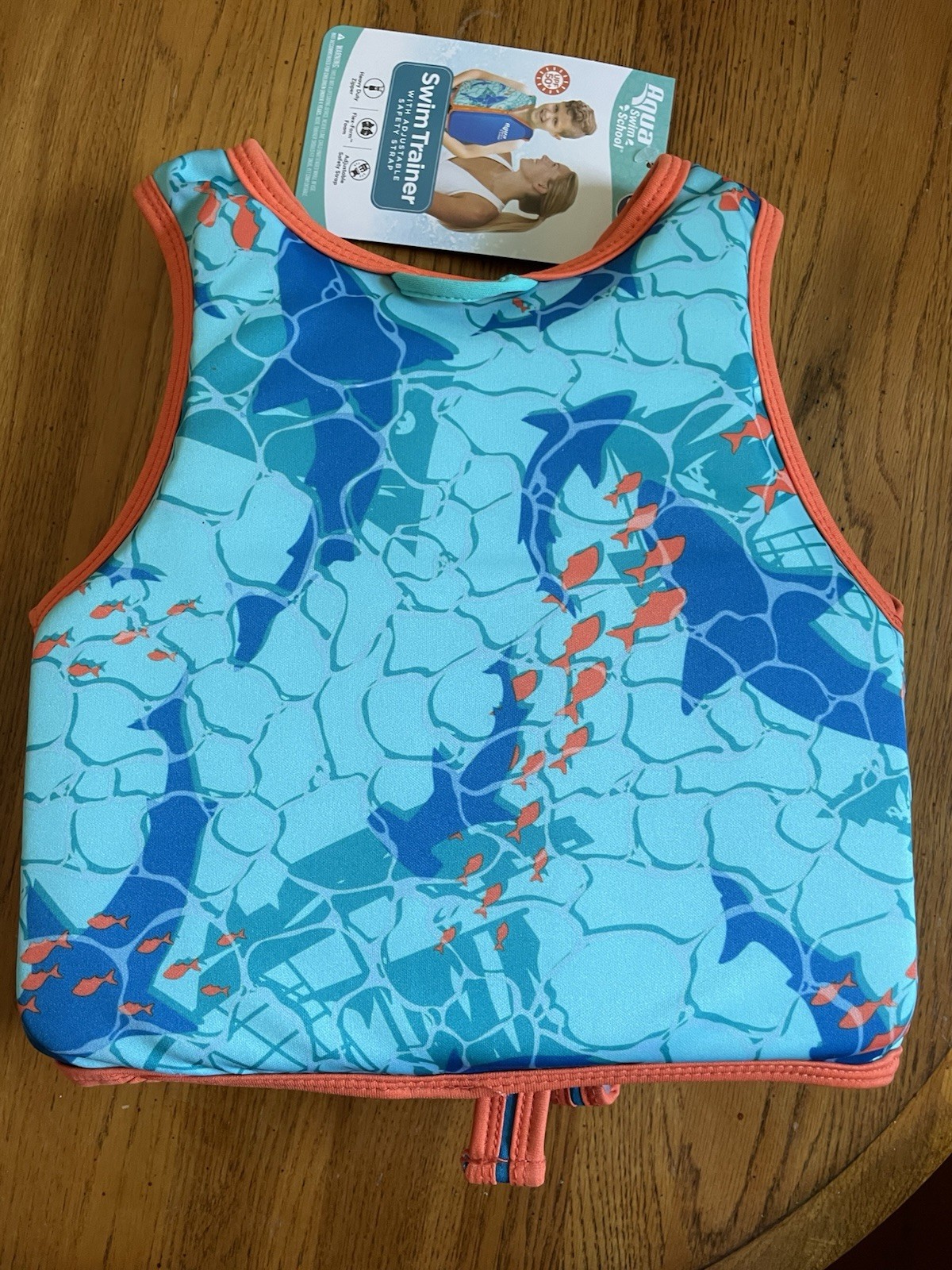Boys Aqua Swim School Trainer Level 3 37-50 Lbs 4-6 Years Hammerhead Shark Fish