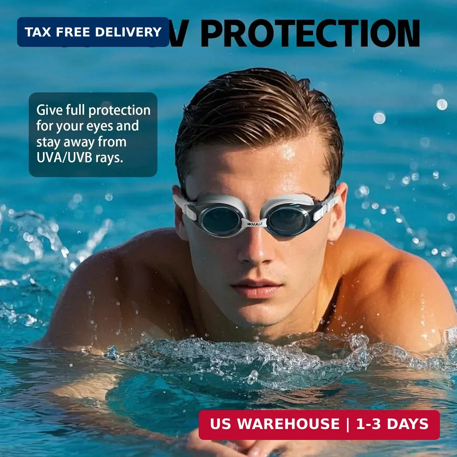 Whale swim goggles HD Anti-fog Swimming Goggles Adults/Youths Both Suitable
