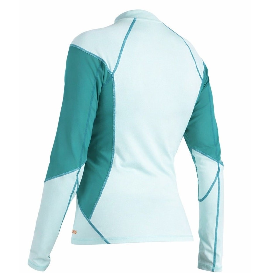 Women’s SeaDoo Swim Rashguard Long Sleeve UV 50 Protection Zip Turquoise Sz Med