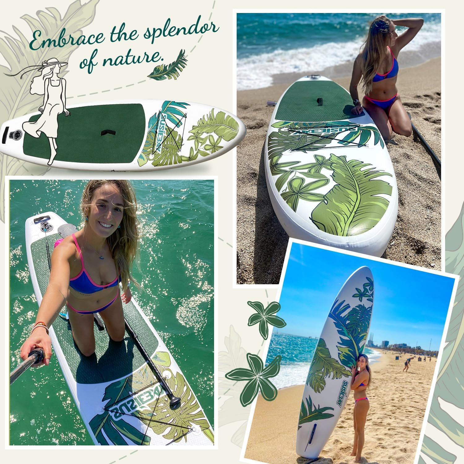 Inflatable Stand up Paddle Board, 11Ft 10‘6“ Paddle Board for Adults & Youth, Du