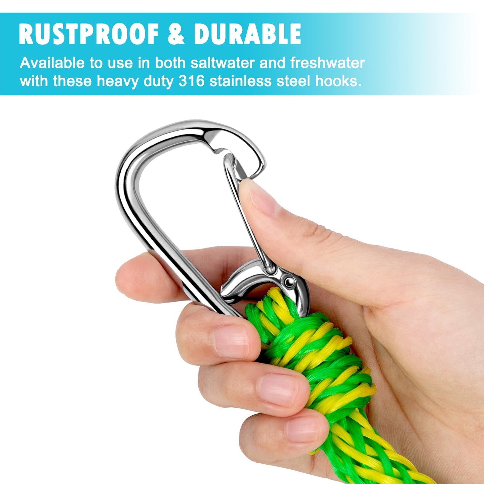 Obcursco Sand Anchor Line & Drift Sock Rope with Floating 12ft, Yellow/Green