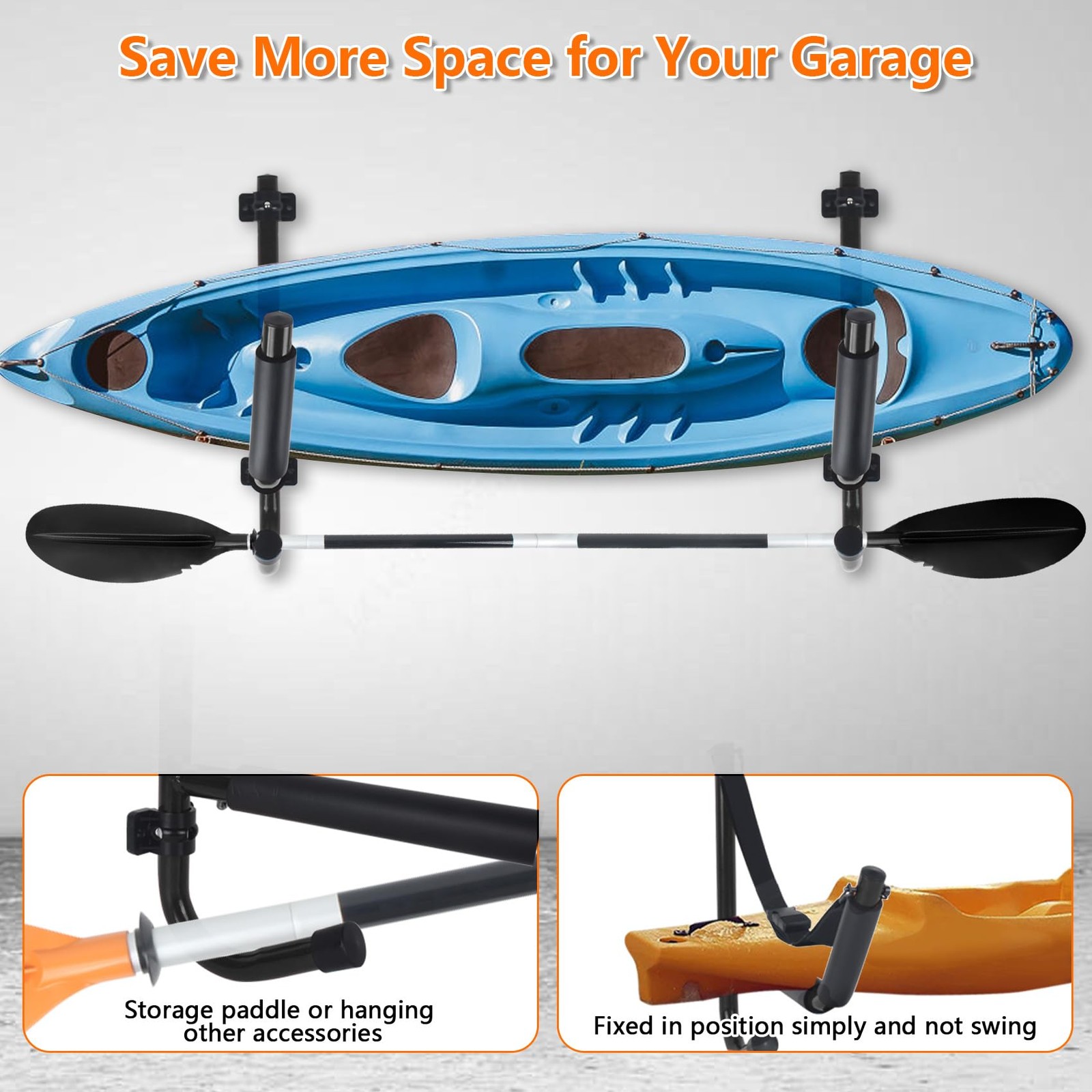 Kayak Storage Rack,Kayak Wall Mount,Heavy Duty Kayak Racks for Garage,Folding…