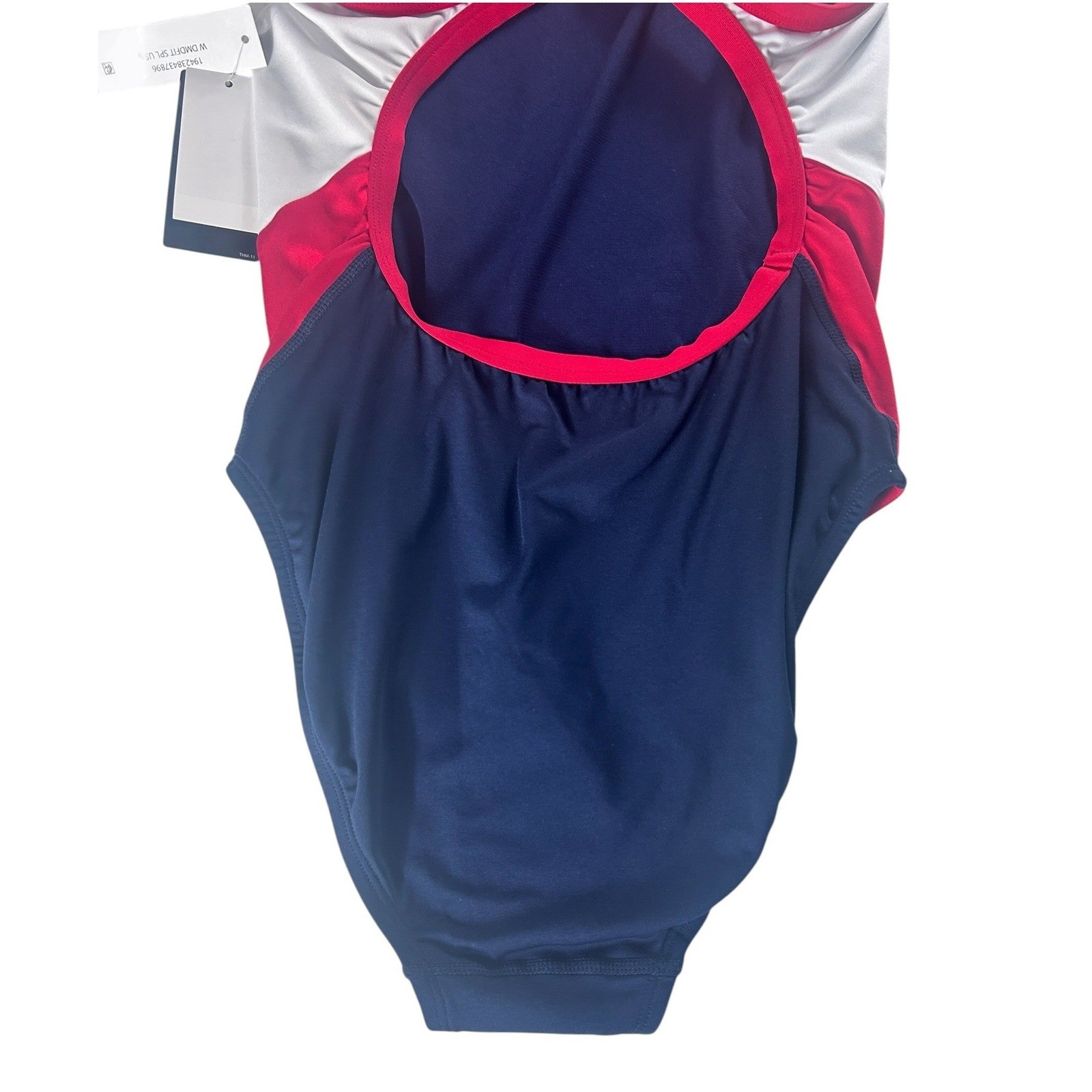 TYR Durafast Elite Diamondfit USA One Piece Swimsuit Navy Red White XL 38 NWT
