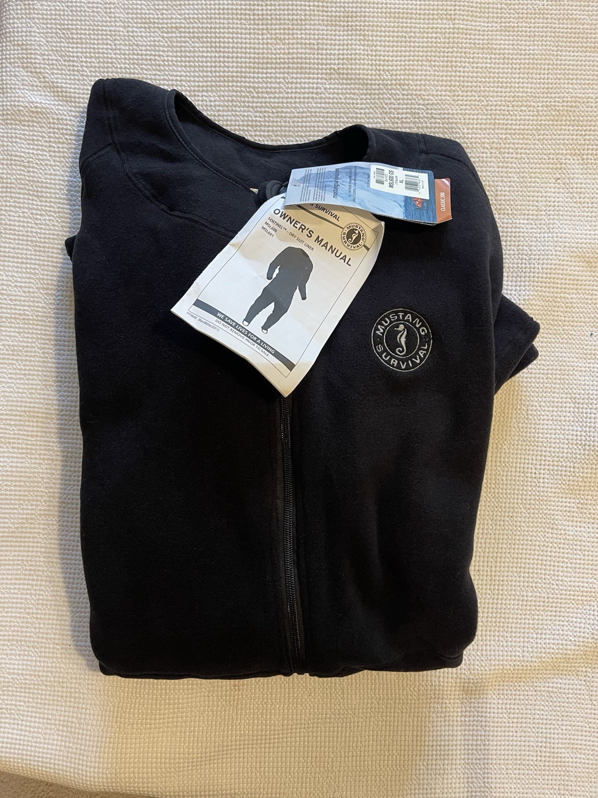 Mustang Sentinel Series Black Polartec Dry Suit Fleece Liner MSL600 XL NWT