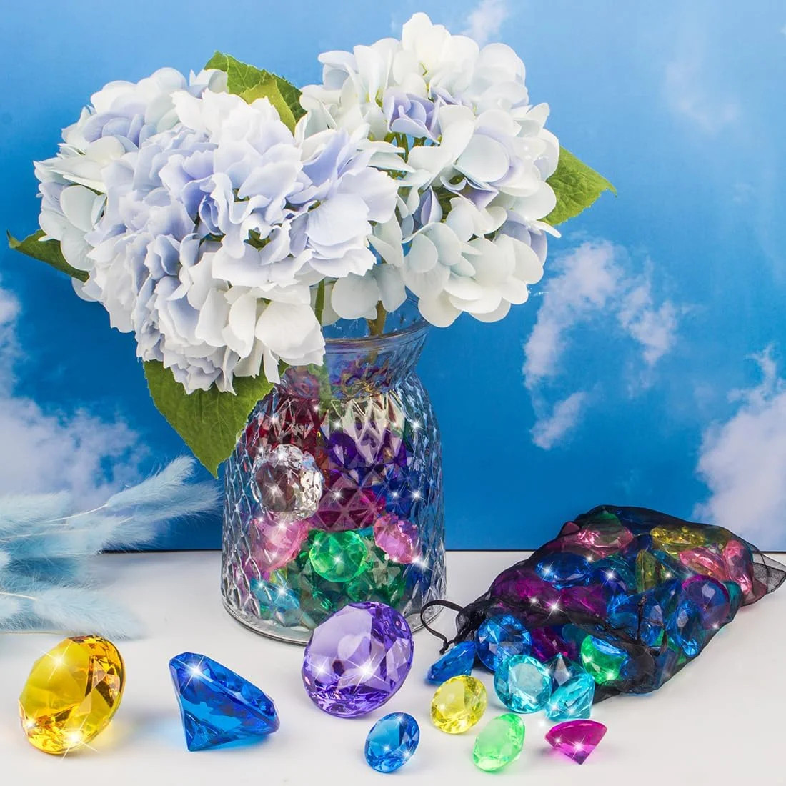 10pcs Extra Large Diving Gems for Pool for Kids,4pcs 60mm Oversized Diamonds and