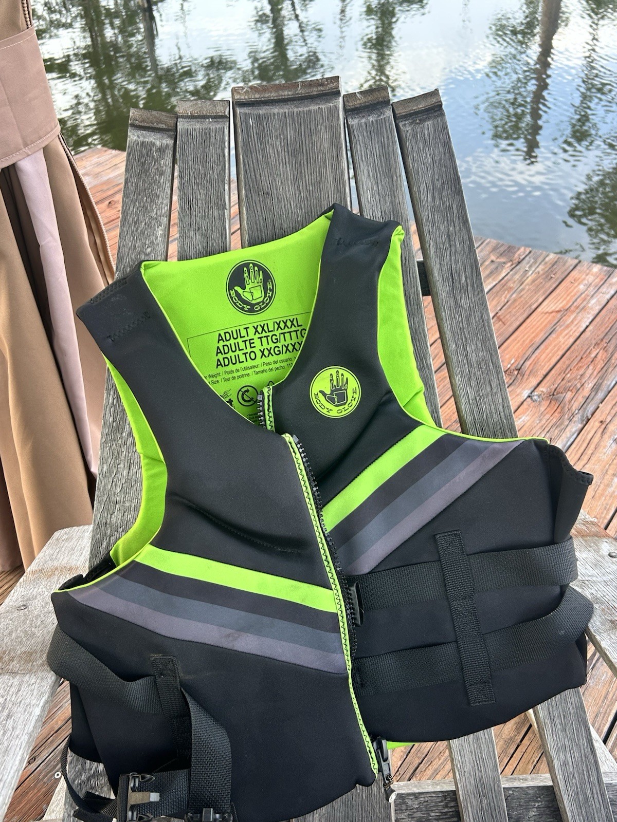 Body Glove Men’s Dual-Size Evoprene PFD, Life Jacket, (Male, Size XL,black Green