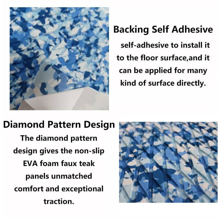 Blue Camo Stand Up Paddle Board Pad EVA Foam Boat Decking Teak Sea Flooring Mat
