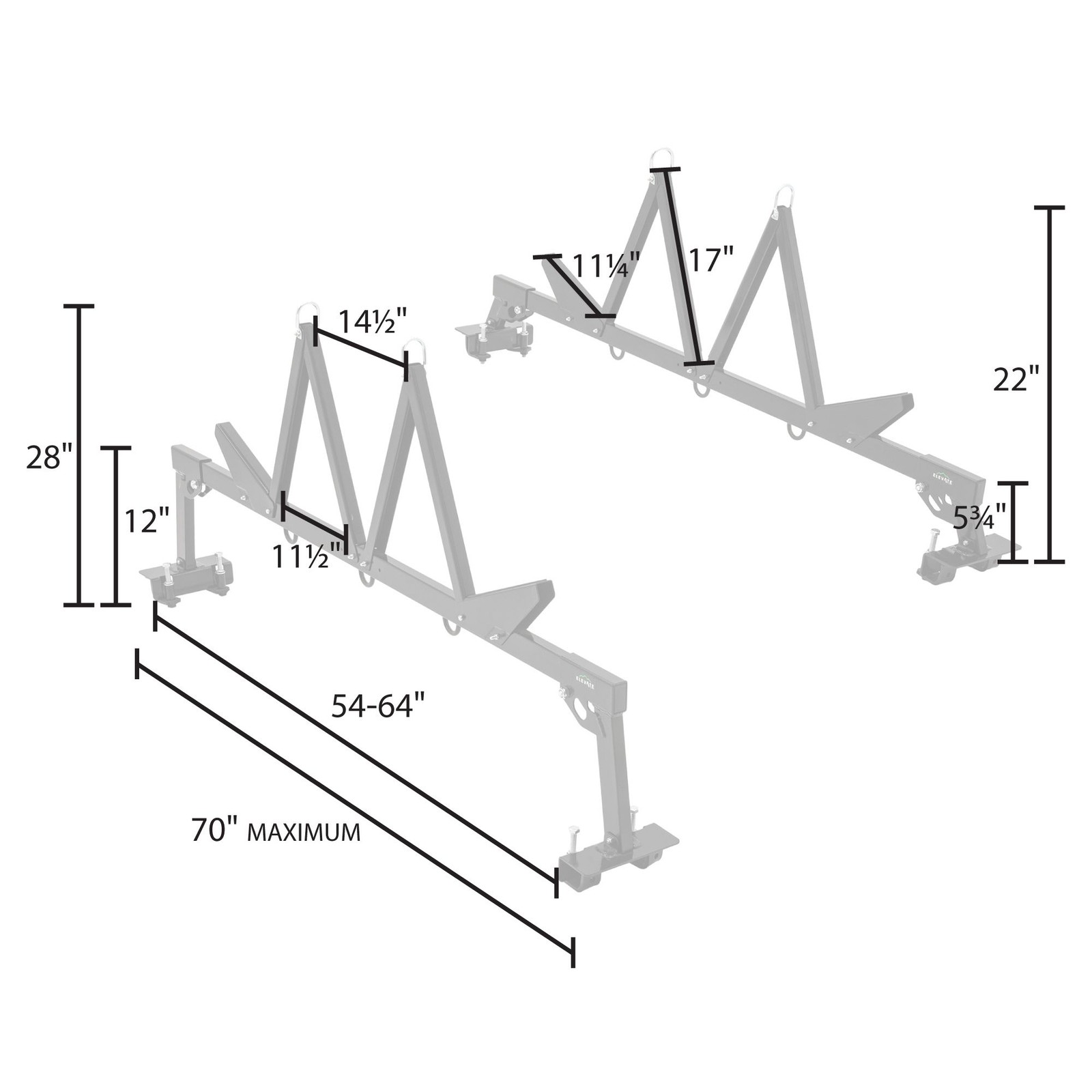 Elevate Outdoor Steel Truck Bed Kayak & SUP Rack