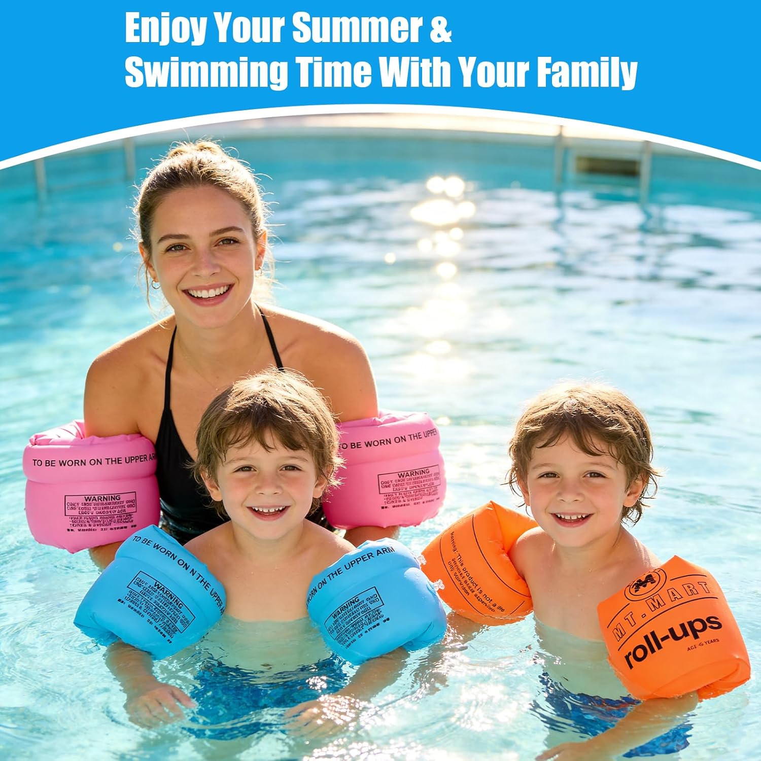 Inflatable Arm Floaties – Water Wings Swim Arm Bands Floatation Floaties, PVC Po