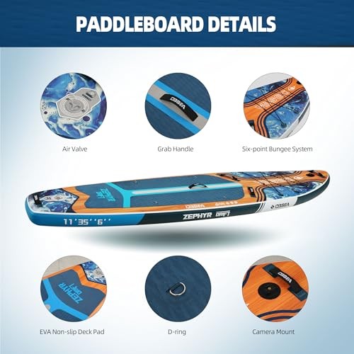 11 ft Inflatable Stand Up Paddle Board with Accessories, Extra Wide Paddle