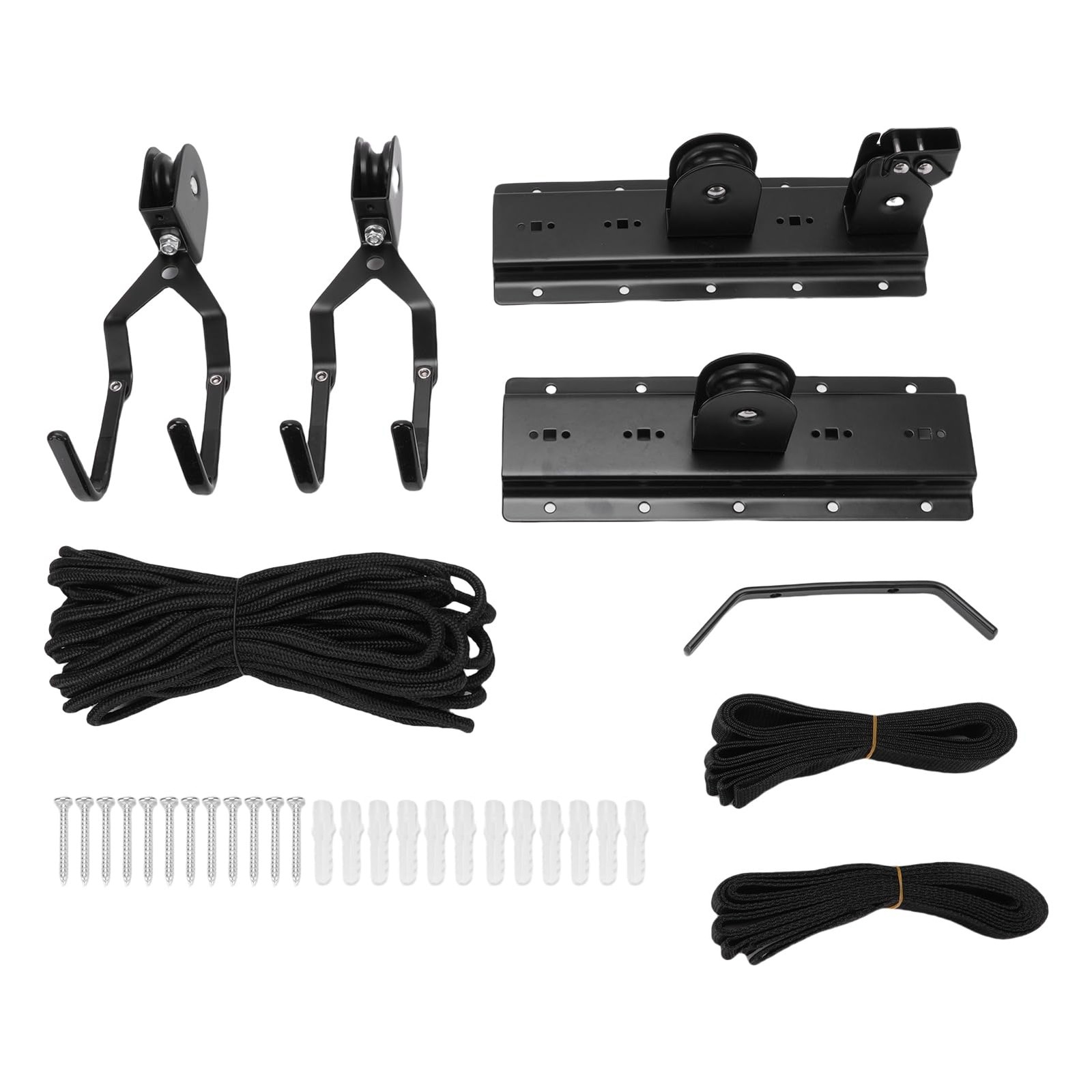 Cargo Box Storage, Heavy Duty Garage Pulley Lift System with 150 Lbs Capacity…