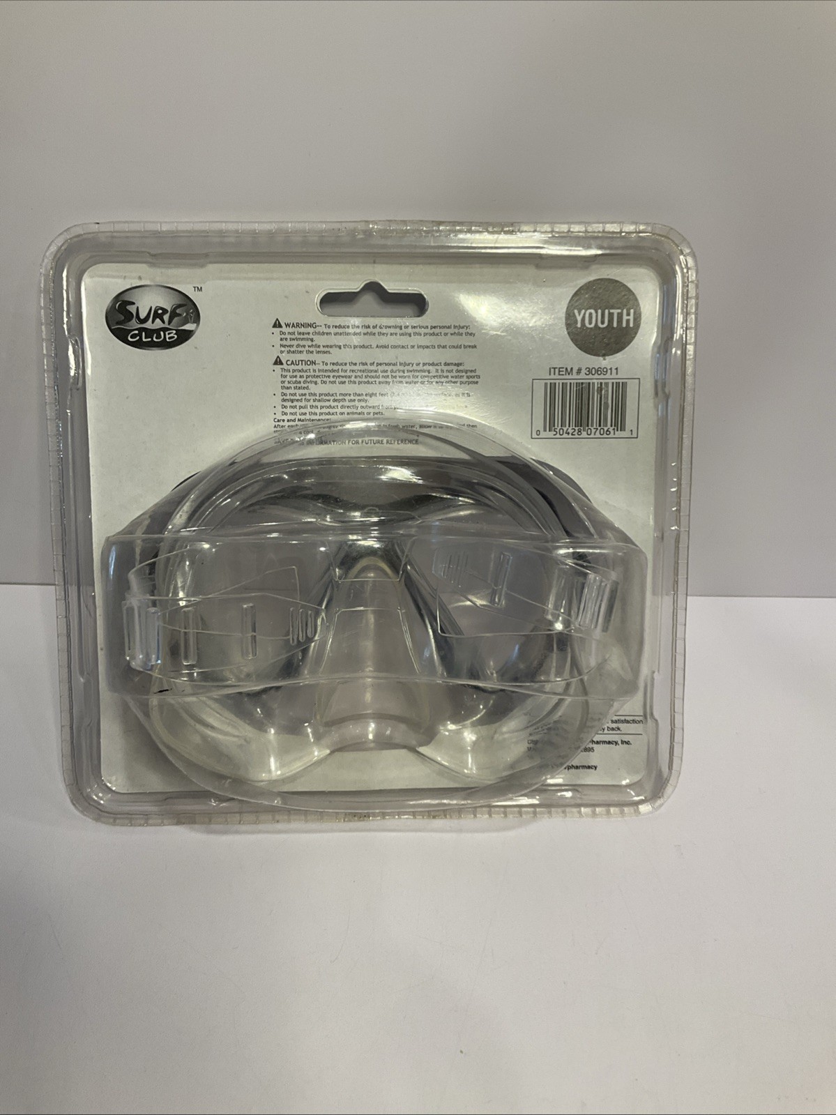 Surf Club Aqua Vision Dive Mask Youth Kid’d Children’s Goggles Polycarbonate NEW