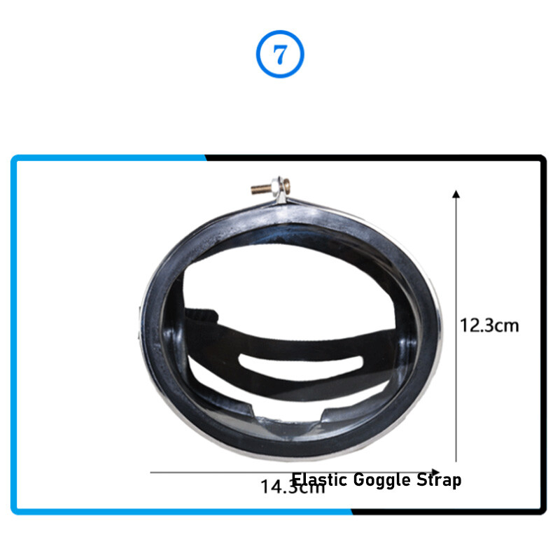 Freediving Mask Stainless Steel Oval Shape Rubber Mask Diving Goggles