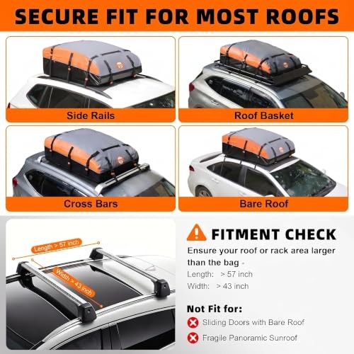 Rooftop Cargo Carrier Bag 1000D PVC Waterproof Vehicle Soft-Shell 21 Cubic