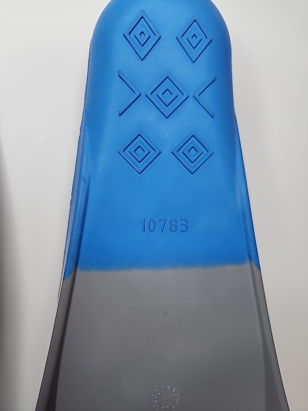 Speedo Trialon Rubber Swim Fins Flippers Unisex Adult Medium 7-8 Blue Gray
