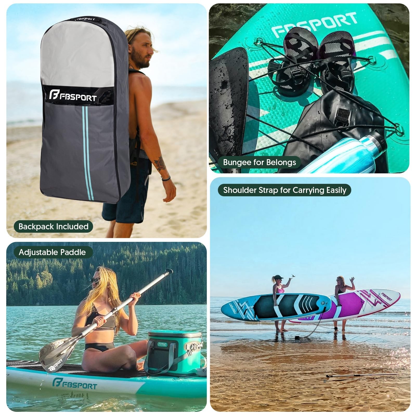 11′ Premium Stand Up Paddle Board – Yoga SUP with Accessories, Non-Slip Deck, Ca