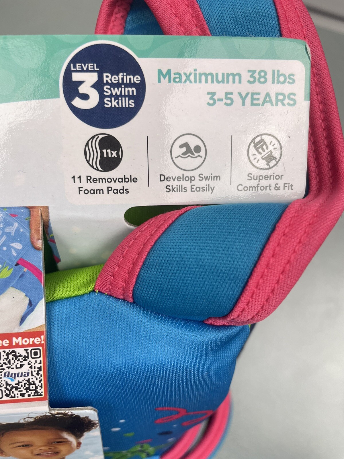 Swim School Progressive Swim Trainer Level 3 Safety Vest Ages 3-5 Max 38 lbs