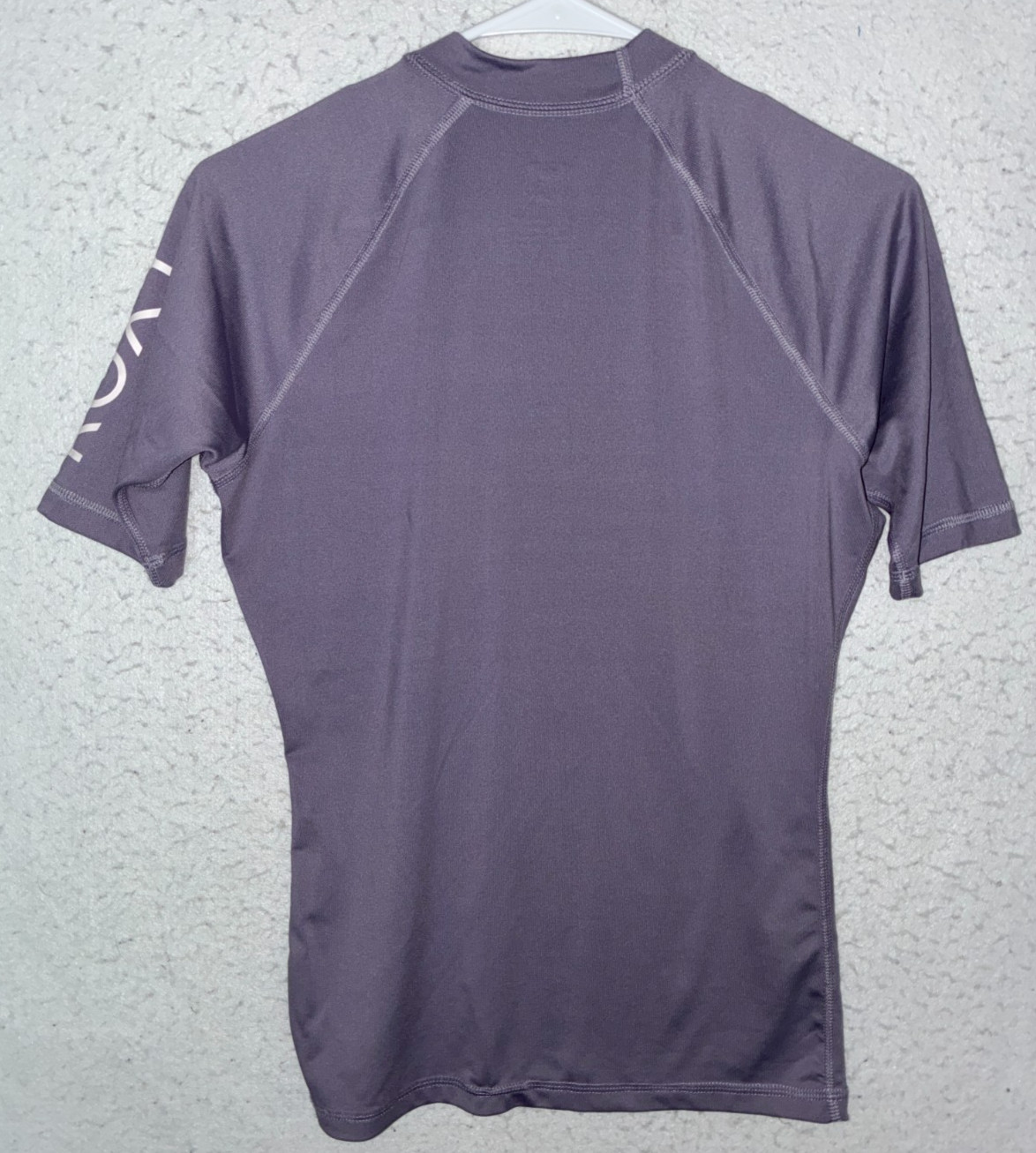 Roxy Women Whole Hearted Short Sleeve Rashguard L Beach Surf Swim UPF 50+ Purple