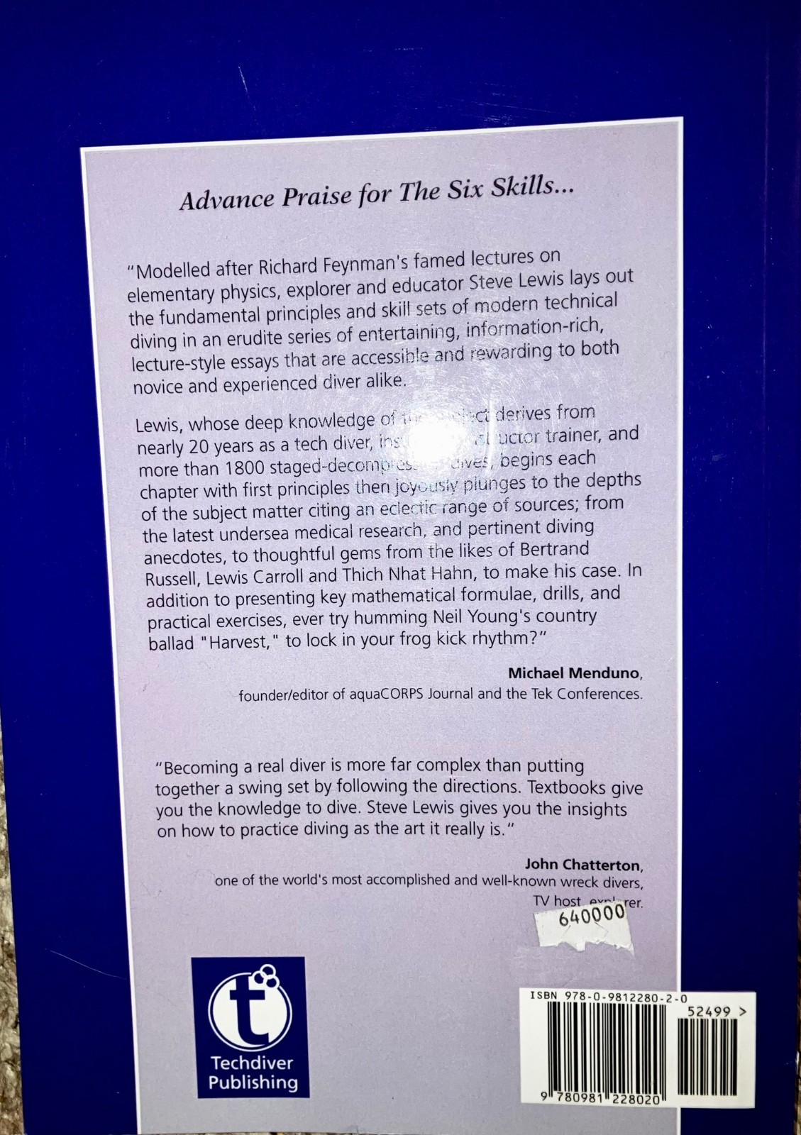 The Six Skills and Other Discussions Steve Lewis Tech Diving 2011 PB