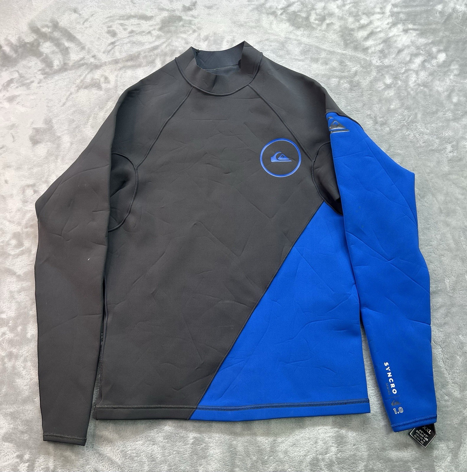 Quiksilver Syncro 1.0mm Wetsuit Top Men XXL Long Sleeve Surf Dive BodyBoard Swim
