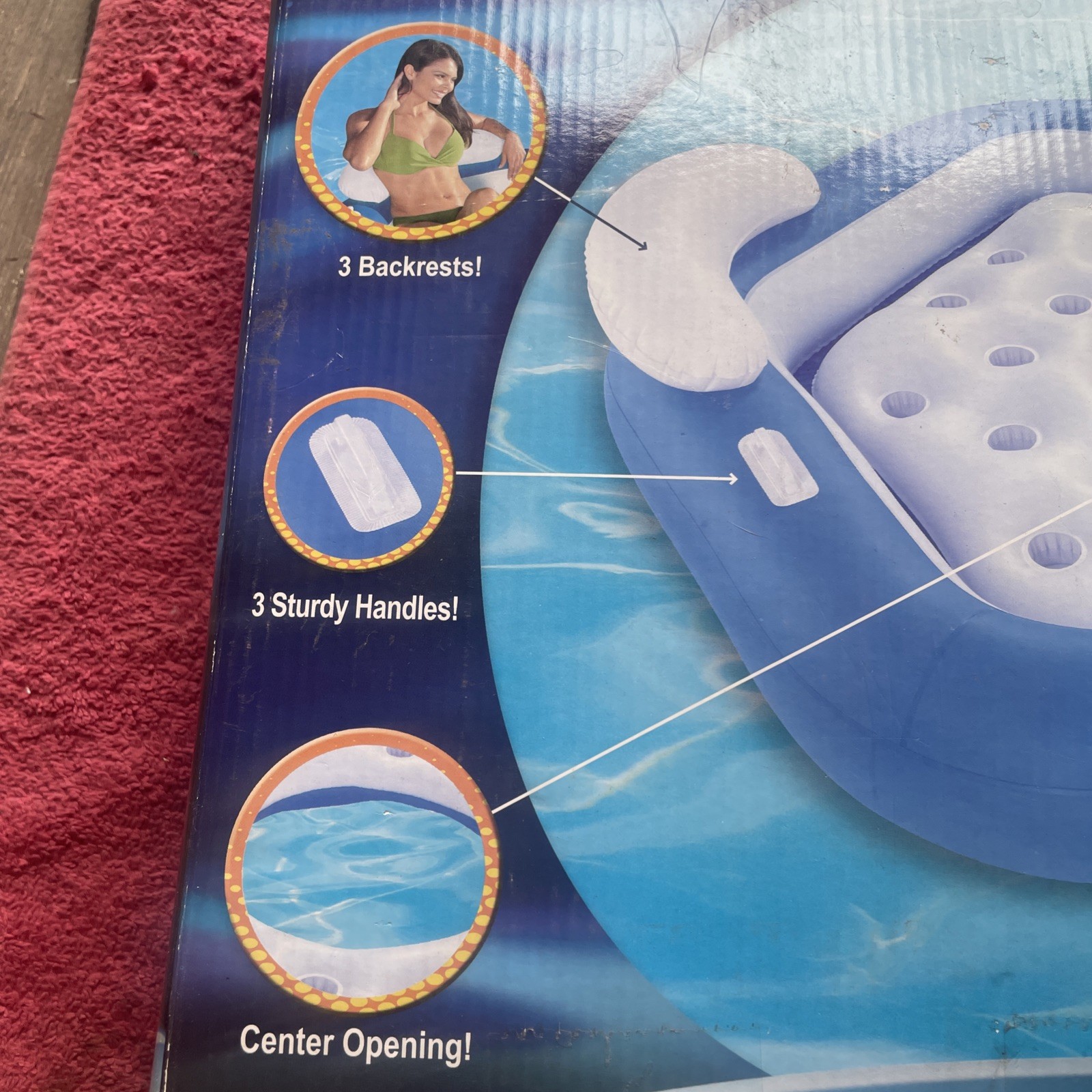 NEW 3 Person Coolerz X3 Island Inflatable Raft Tube Swimming Water Boat Float