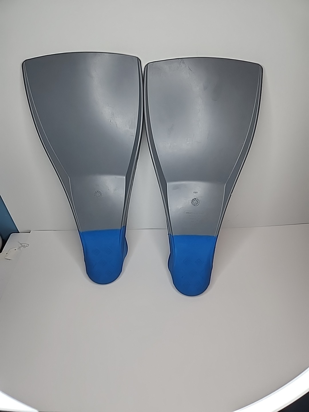 Speedo Trialon Rubber Swim Fins Flippers Unisex Adult Medium 7-8 Blue Gray