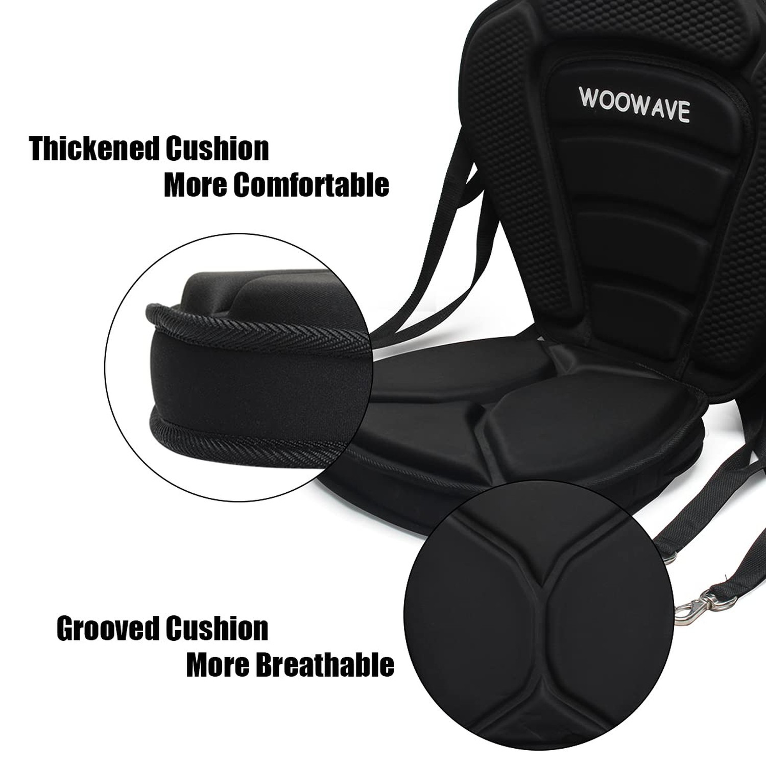 Kayak Seat Thickened Padded Paddleboard Seat Adjustable Boat Seat Cushioned F…