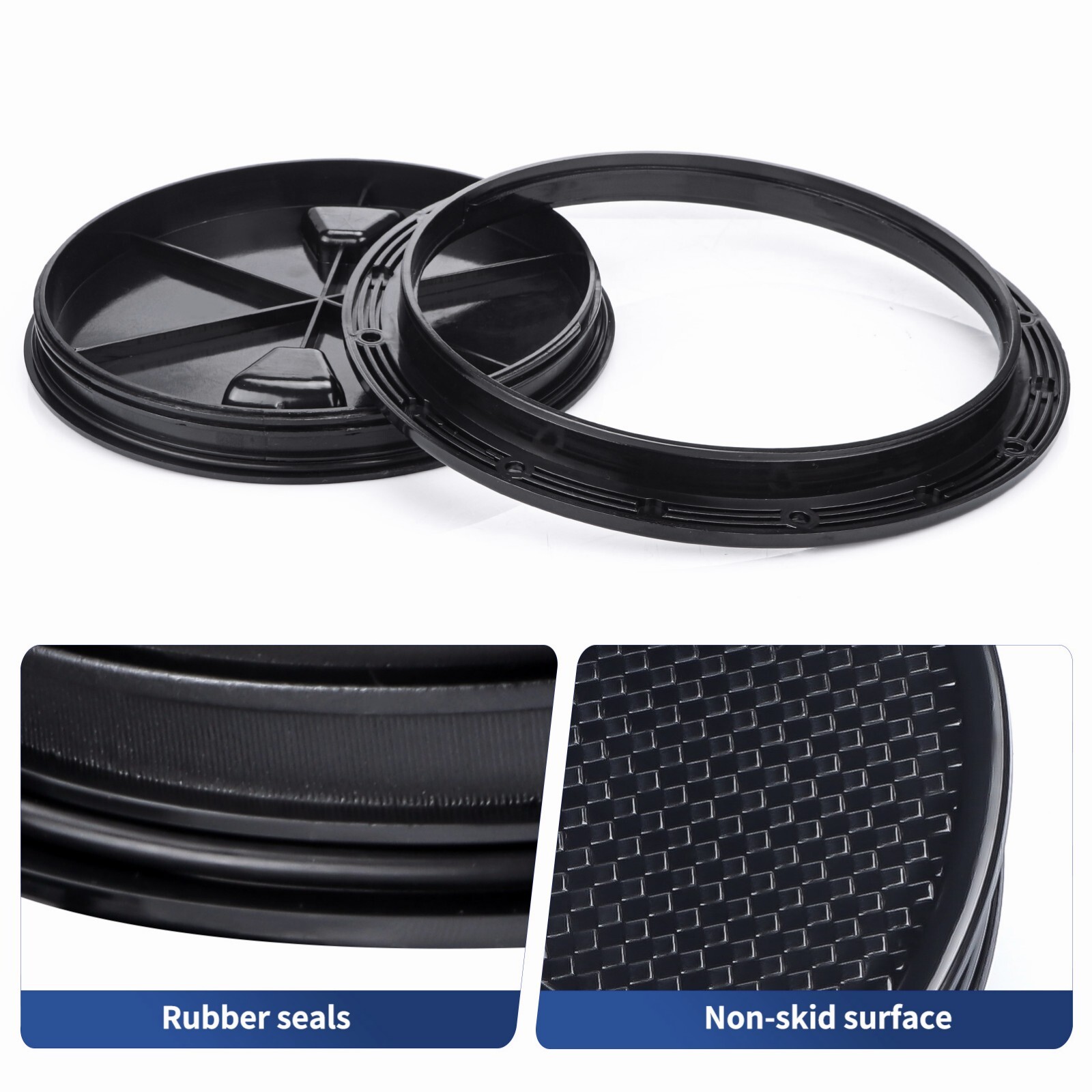 Boat Hatch White -Black 4″ 6″ 8″ Round Inspection Hatch & Boat Hatch Cover Lids