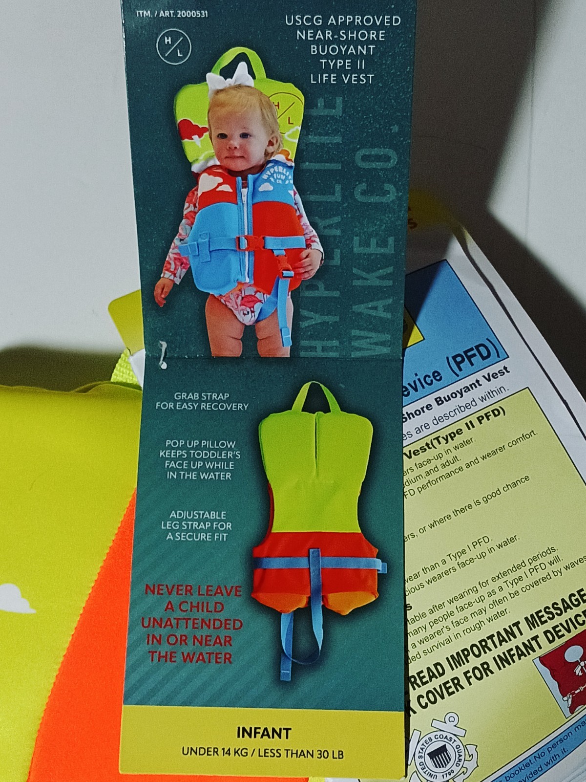 [NEW] Hyperlite Infant Lifevest – Less Than 30 Pounds/Under 14 Kg. USCG Approved