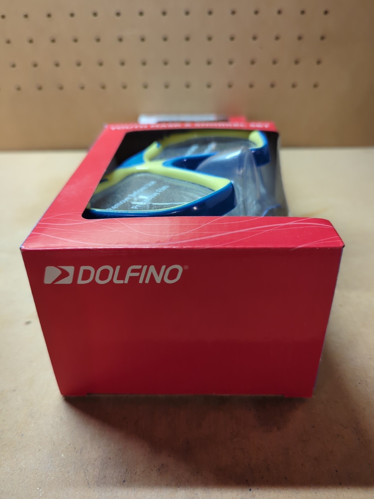 Dolfino Youth Mask & Snorkel 2-Piece Set Children 6+ Blue Yellow NEW IN BOX.