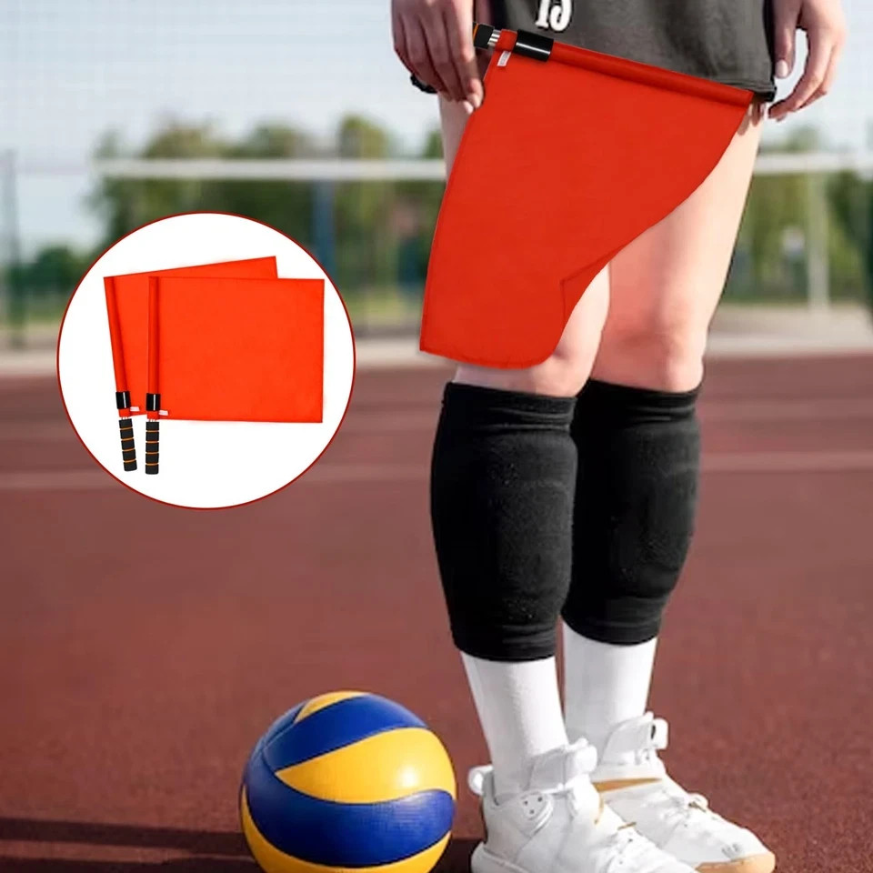SAWHOX Volleyball Flags Line Judge, 2PCS Referee Red-2PCS