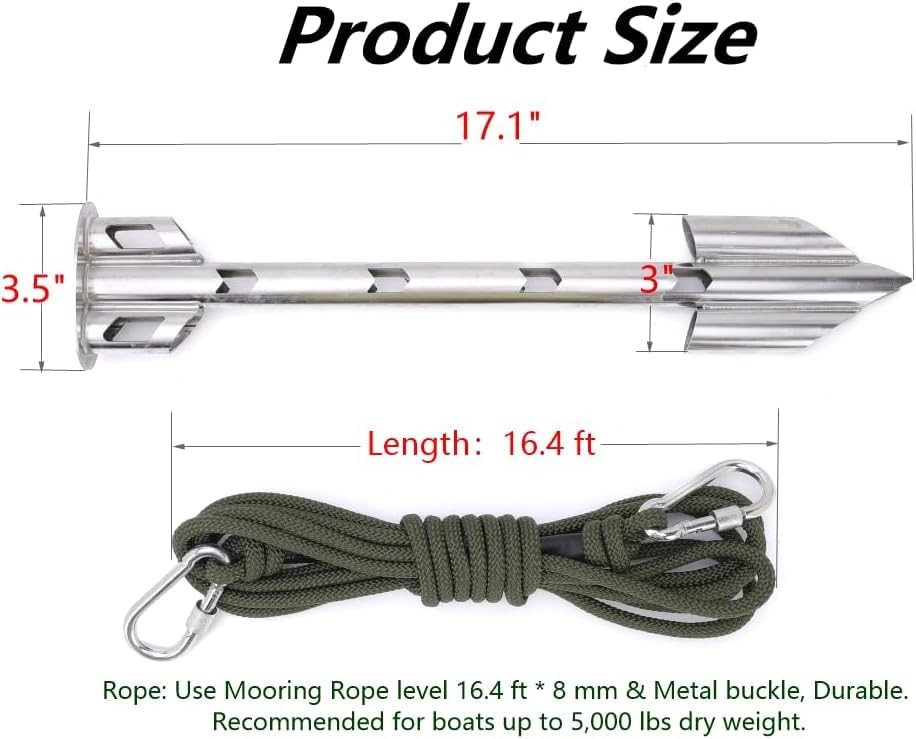 Boat Anchor/Kayak Anchor/Jet Ski Anchor/Shallow Water Sand Anchor Hollow Desi…