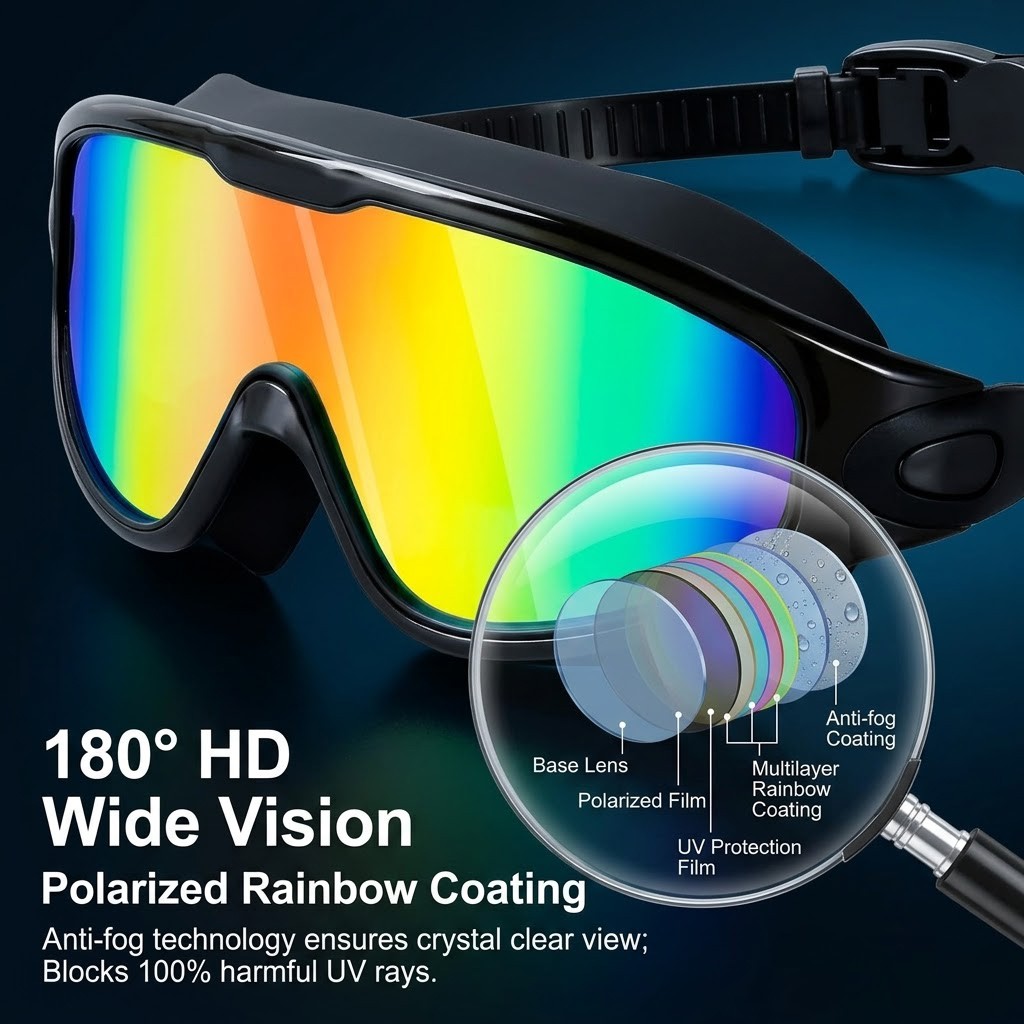 2 Pack Anti Fog Leak Proof Swim Goggles for Adults with Ear Plugs