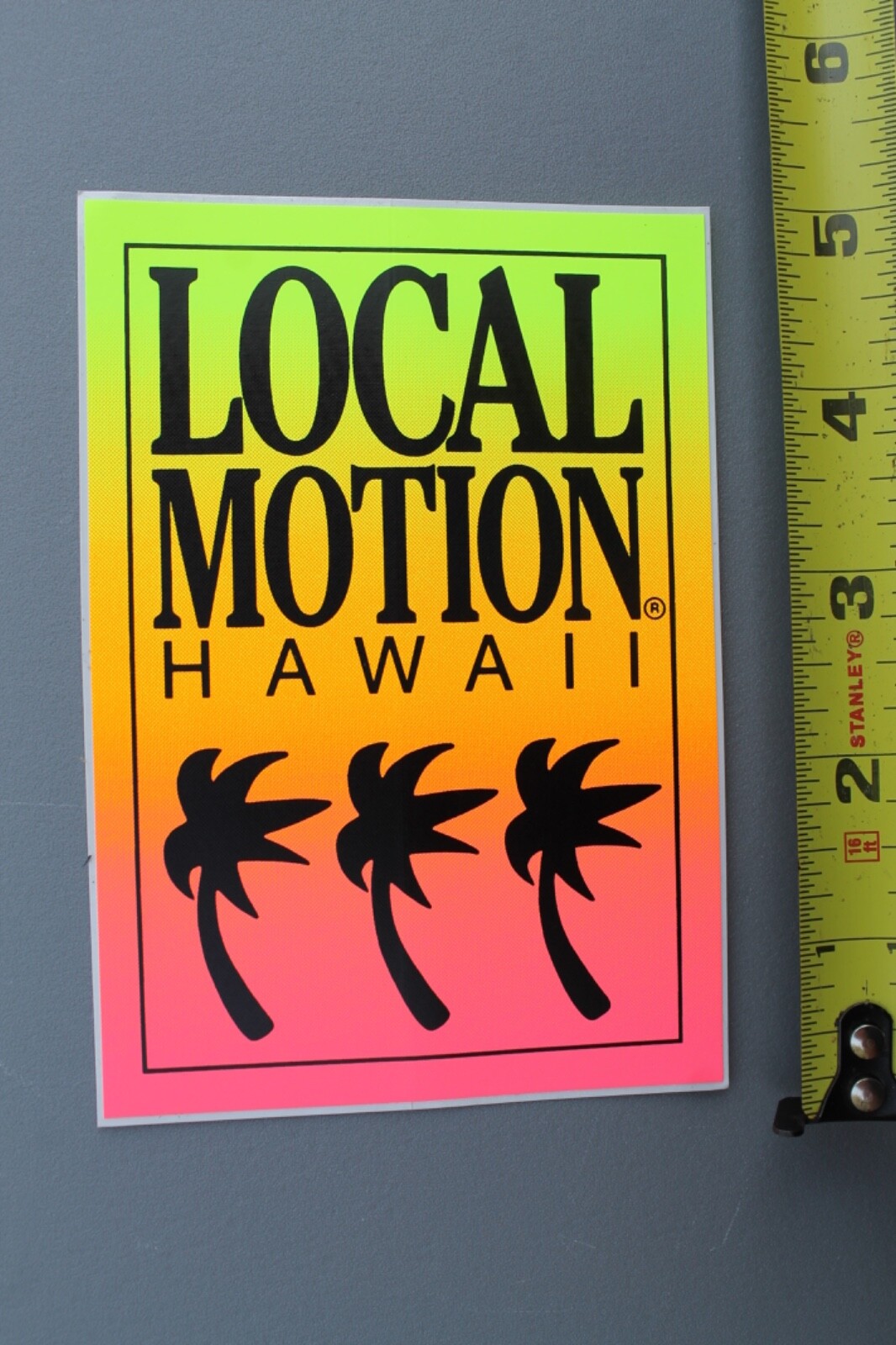 LOCAL MOTION Hawaii Surfboards Neon Orange Pink 80’s LM1 Vintage Surfing STICKER