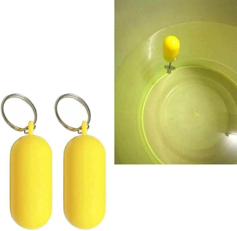 5Pcs Boat Floating Keychains 2.68X0.98In Yellow Buoy Float Key Pendant Oval Shap