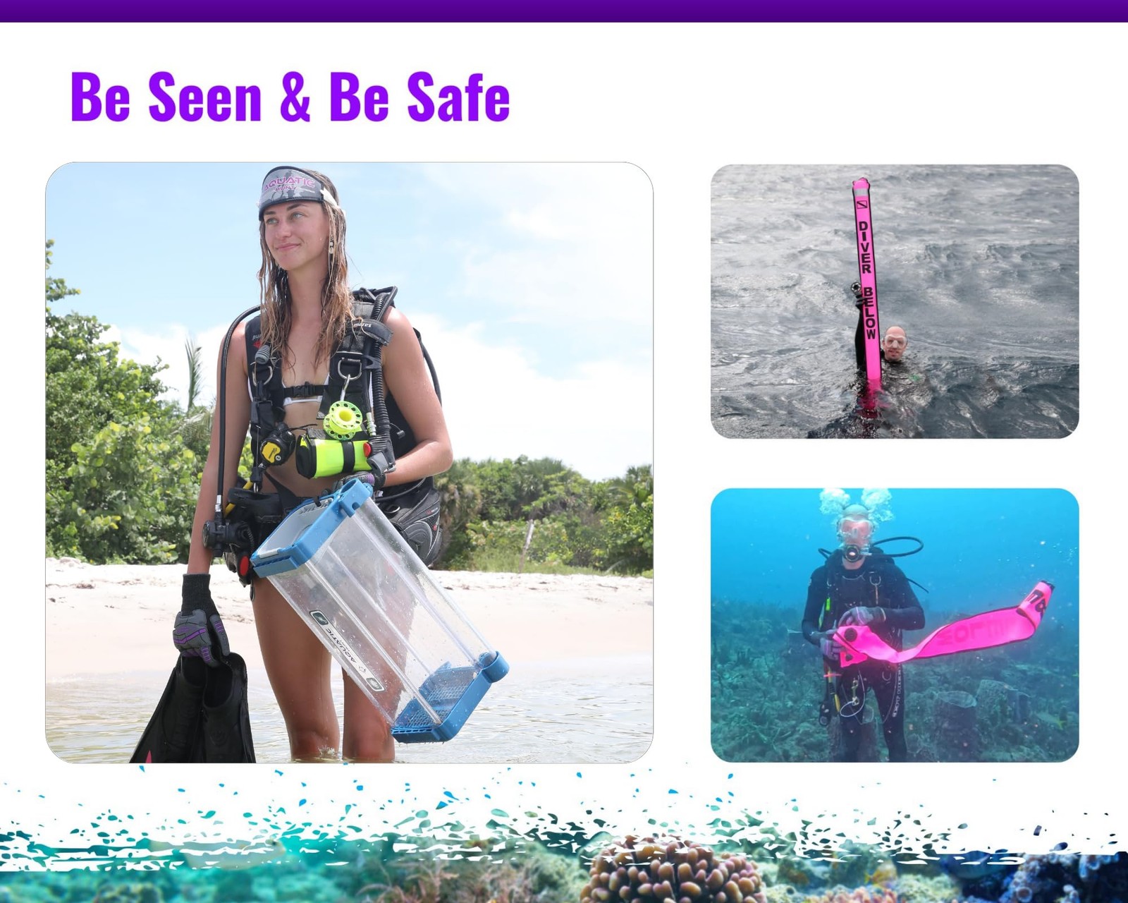 3 Piece Set = 6ft (1.83M) Safety Sausage (SMB) + 4″ SS Clip + 100ft (30M) Fin…