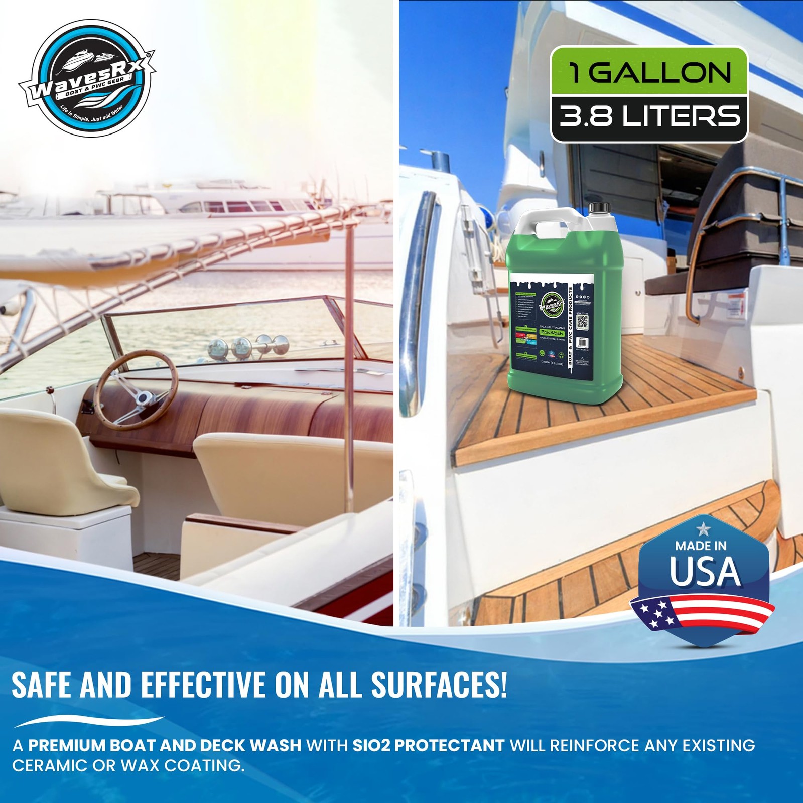 Salt Neutralizing Boat & Jet Ski Wash with SiO2 Protection, UV & Salt Shield