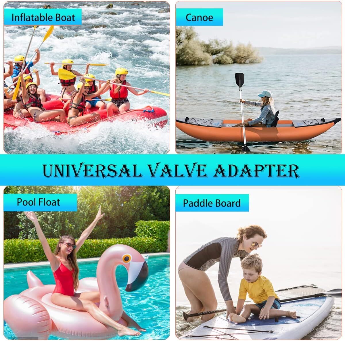 SUP Pump Adapter Inflatable Boat Air Valve Adaptor Paddle Board for Canoe Kayak