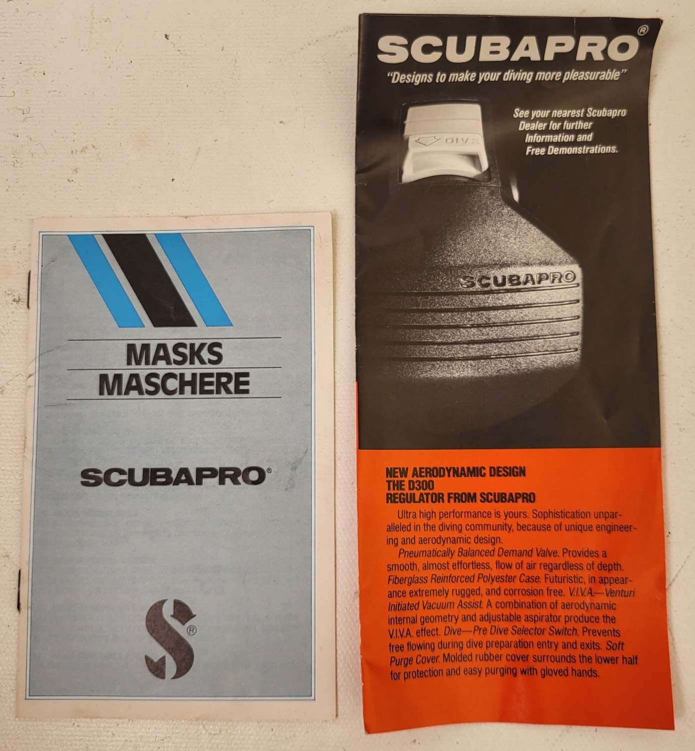 Vintage Scubapro Chrome & Tempered Glass Pro Scuba Snorkel Diving Goggles w/Box