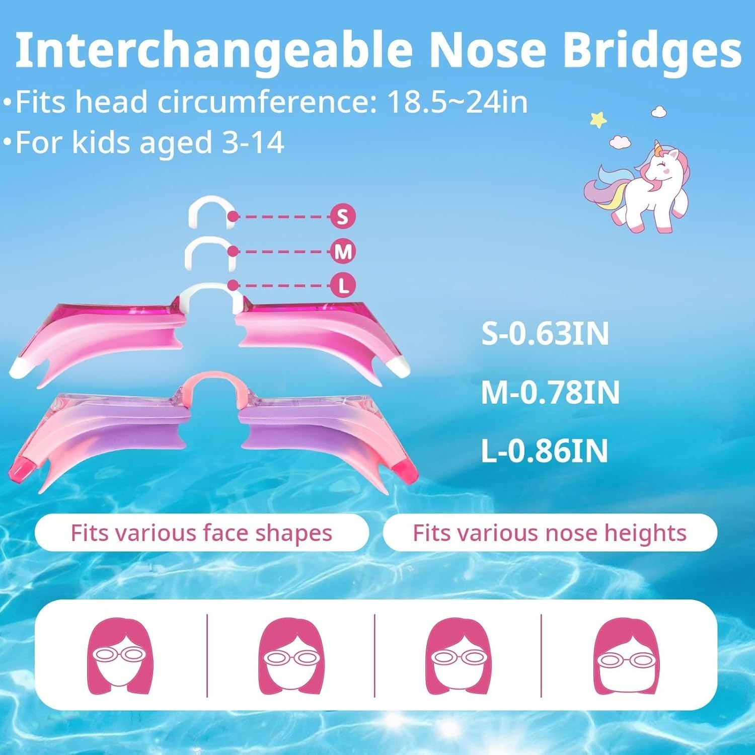 2 Pack Kids Swim Goggles with Fabric Strap for 3-14 Anti-Fog Anti-UV, No Leak…