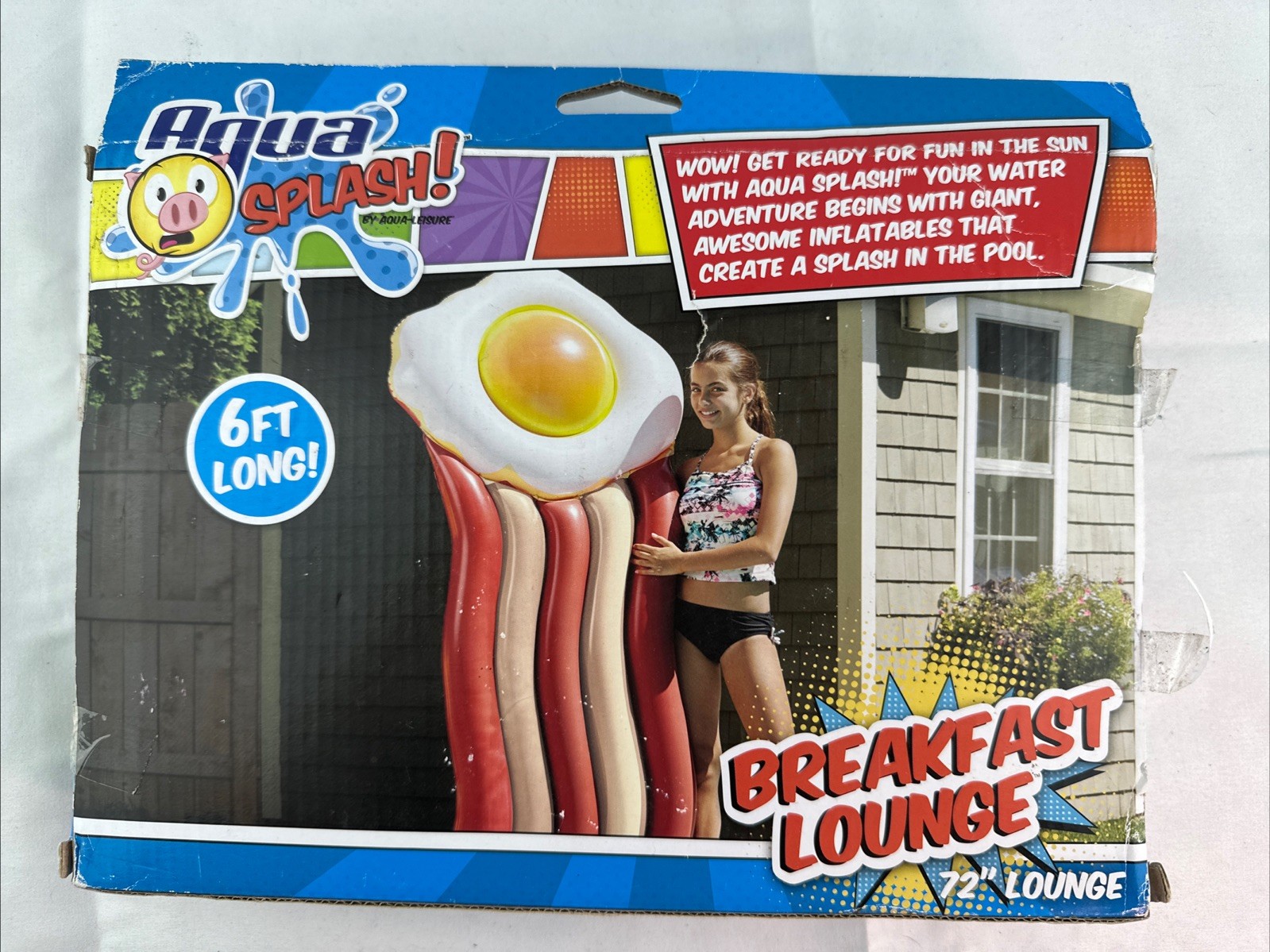Aqua Splash Breakfast Lounge Bacon & Egg 72″ New In Box