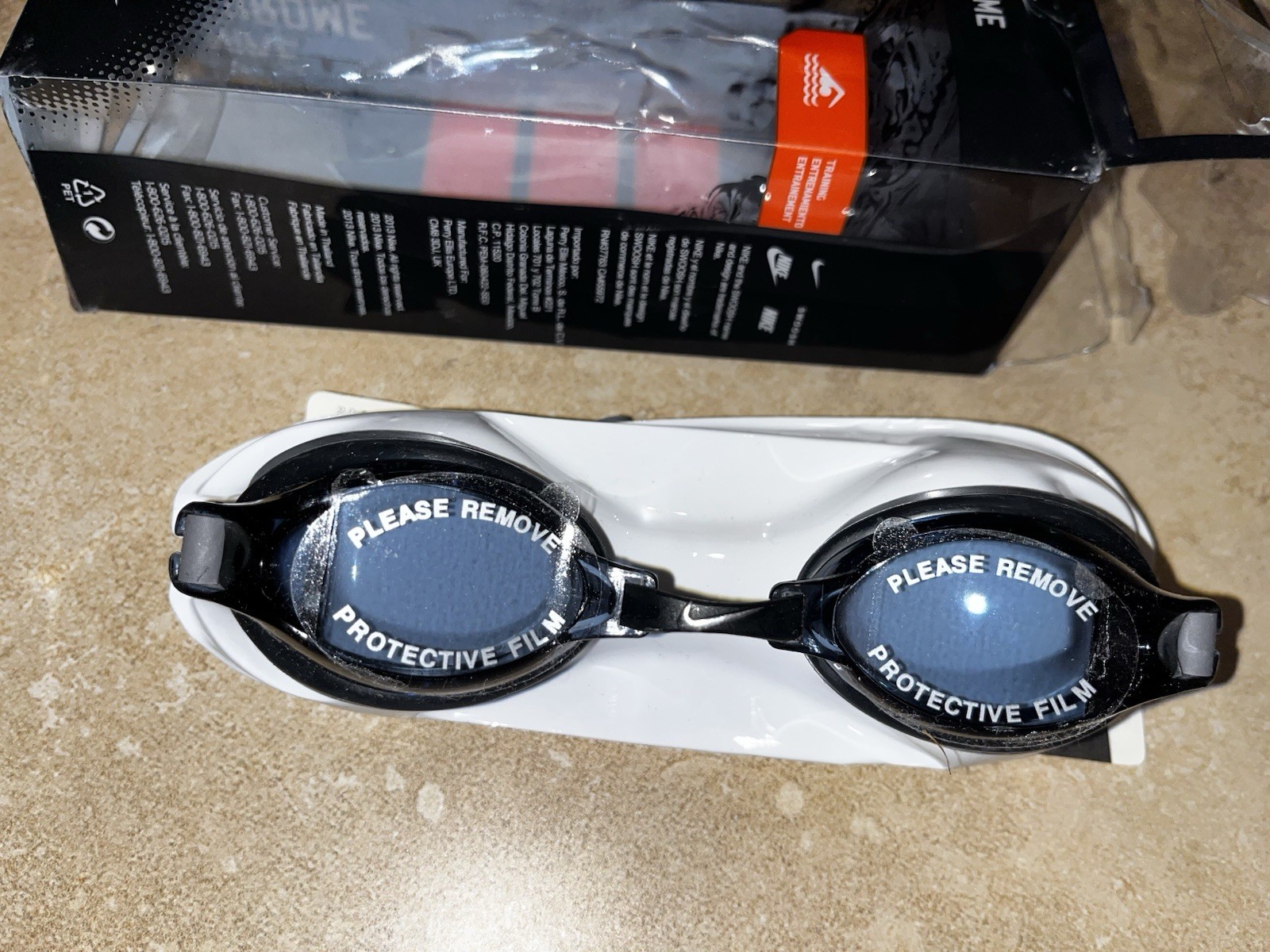 New Nike Swoosh Chrome Smoke Gray Training Goggles Adult