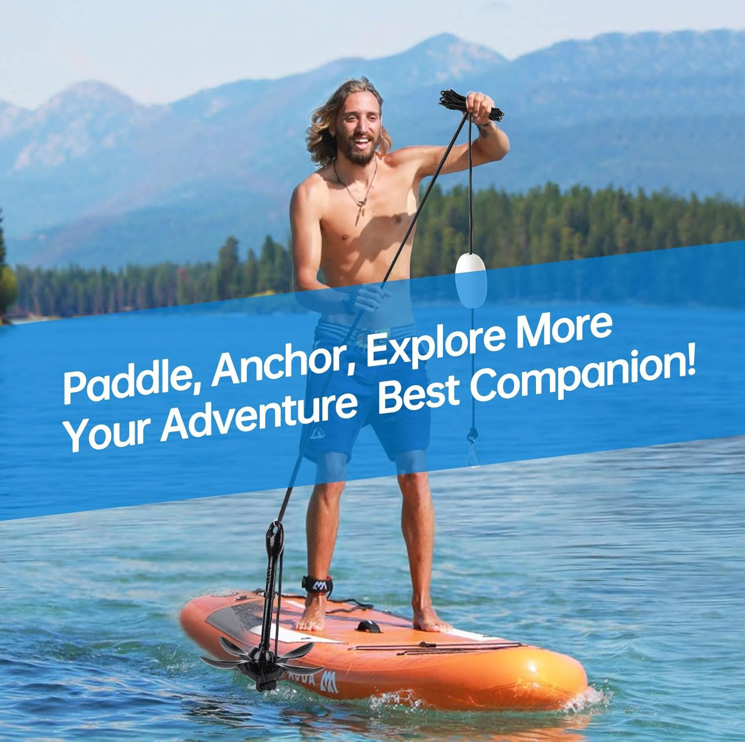 Alpinista Kayak Anchor, 3.5 lb Paddle Board Anchor Kit with 40 ft Marine Rope fo