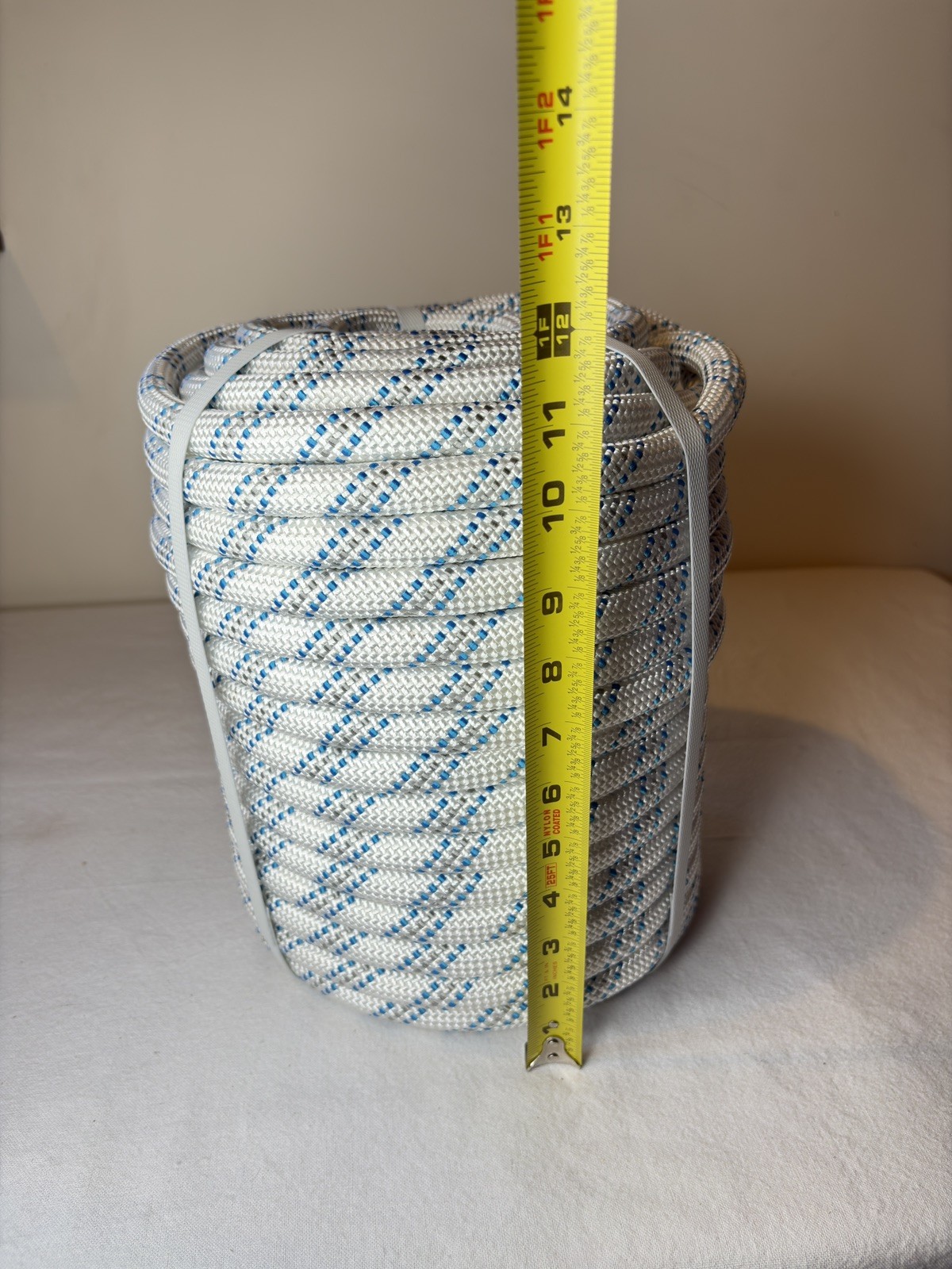 YSMN Sailboat Rigging Rope 3/4” x 150 White/Blue 16500LBS Breaking Strength NEW